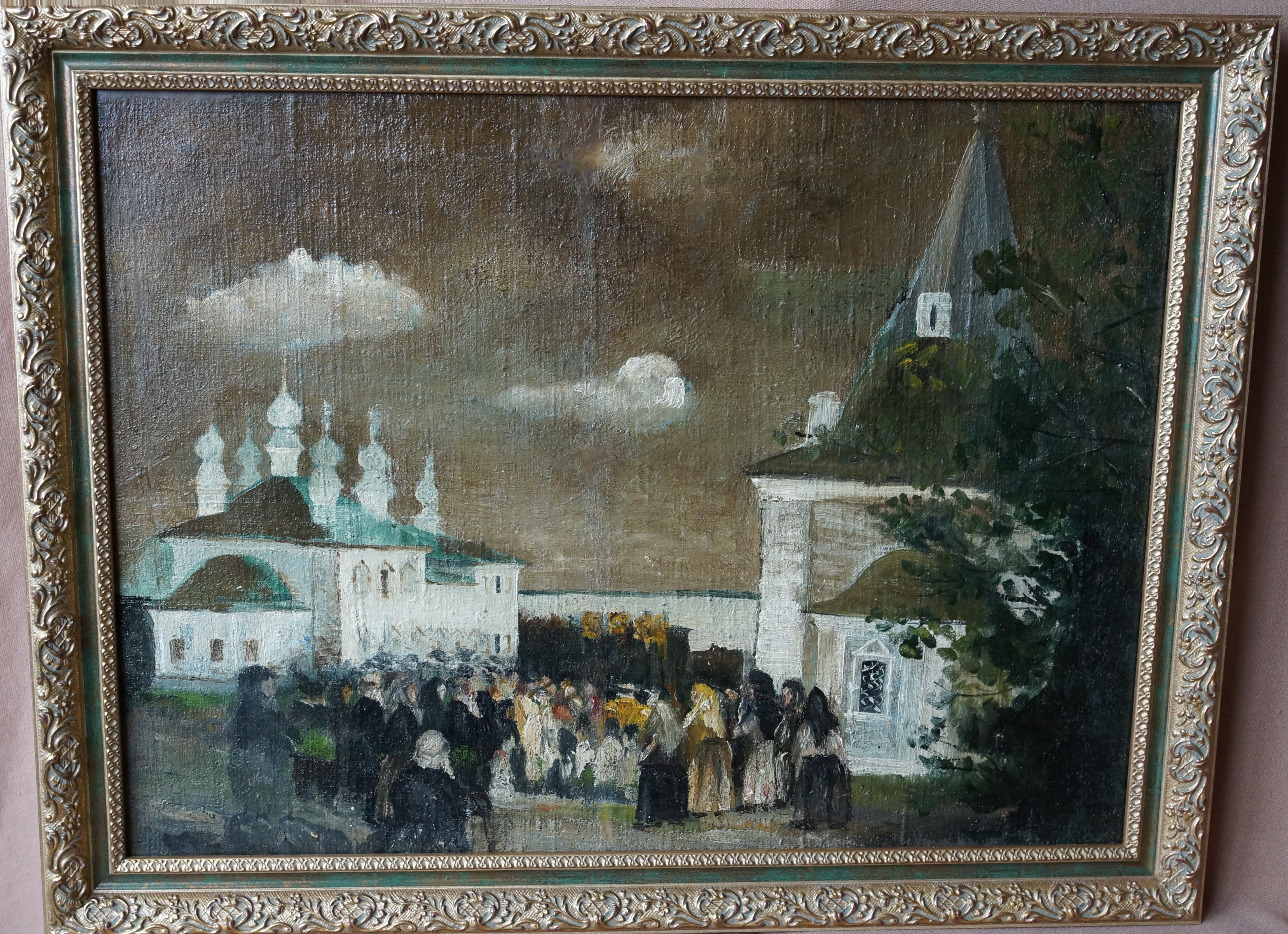 Картина «Крестный ход на Пасху». Российская Империя,  середина XIX век.