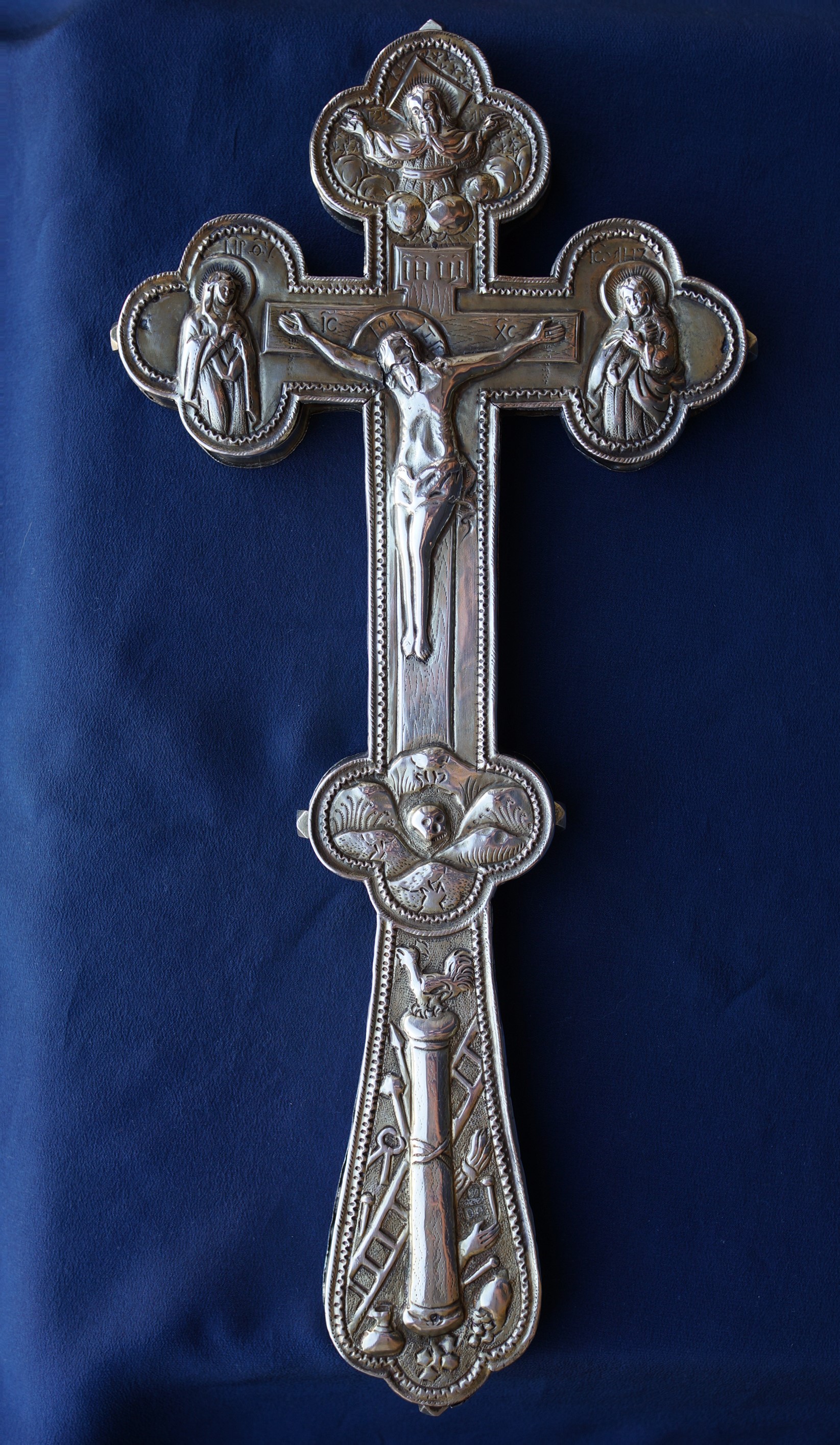 Старинный напрестольный крест в стиле Русское Барокко. Москва,  XVIII в