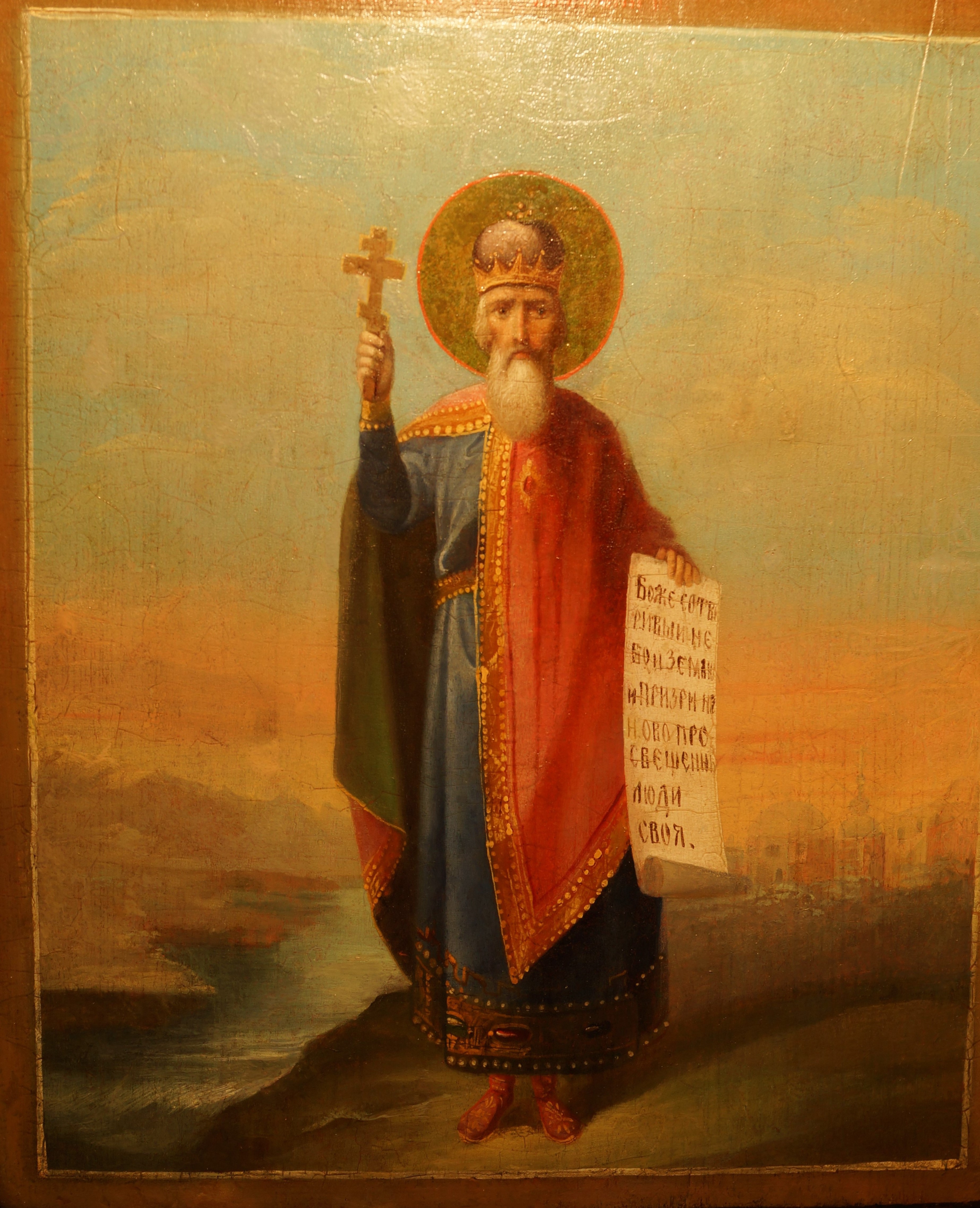 Икона Святого Равноавпостольного Вел.Князя Владимира,  середина XIX в.